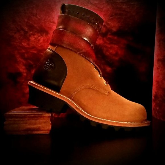 Hand Dyed Brick Red Georgia Logger Boots main image 6